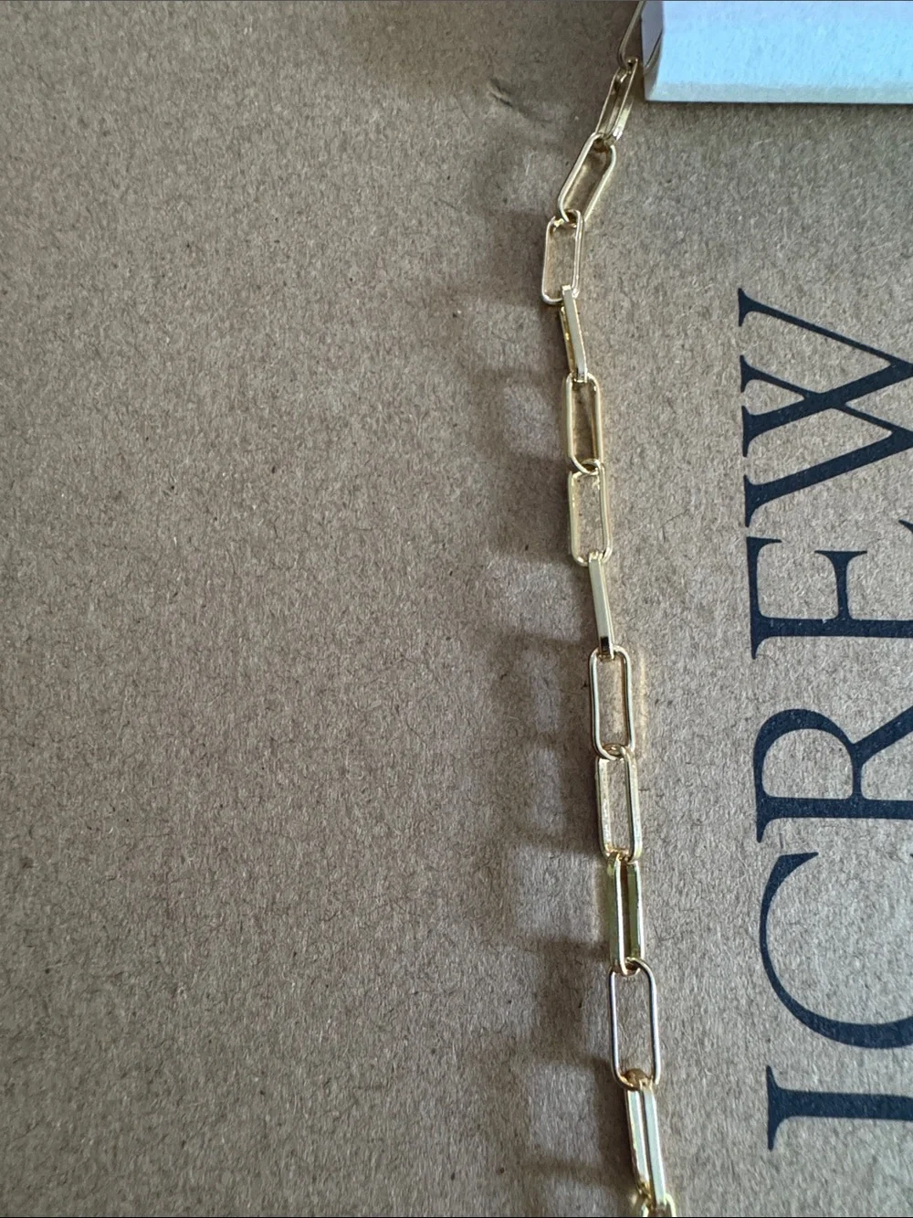 J. Crew T-bar link necklace. Gold. NWT.